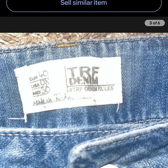 Zara Juniors  Vtg Y2K TRF Denim Rules Boho Flare Jeans Size 8​ - Picture 3 of 6